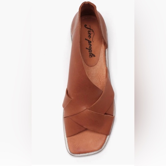 New Free People Sun Valley Leather Sandals Sienna Tan Size 6.5 - Picture 6 of 12